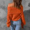 Women's Winter Knitwear Off The Shoulder One Shoulder Solid Colour Loose Fit Jumper Luxurious Relaxed-fit Slimming and Versatile Top