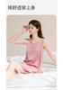 Fenteng [satin imitation silk] high-end suspender nightgown, light luxury dress, lace low neck sleepwear, women's sexy short skirt