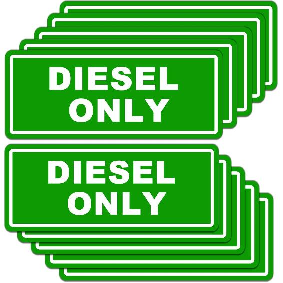 10pc Diesel Only and Gasoline Only Stickers for Fuel Tank | Vinyl Waterproof and Sunburn Resistant Diesel Only & Gasoline Only Decals for Fuel Diesel