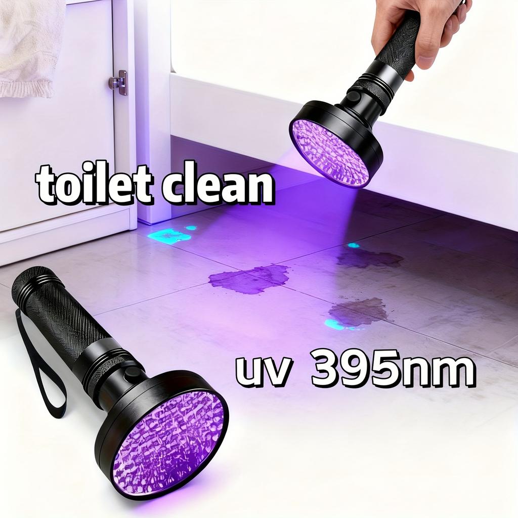 1Support 100Piece LED UV395nm Flashlight IPX4Highly Waterproof Heavy-duty Aluminum Alloy Blacklight Lamp Used for Detecting Scorpions, Pet Urine