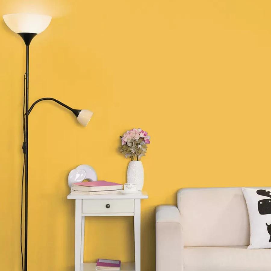 PVC Frosted Yellow Wallpaper Bedroom Wall Renovation Film Self-Adhesive Waterproof Wardrobe Table Desktop Cabinet Door Stickers