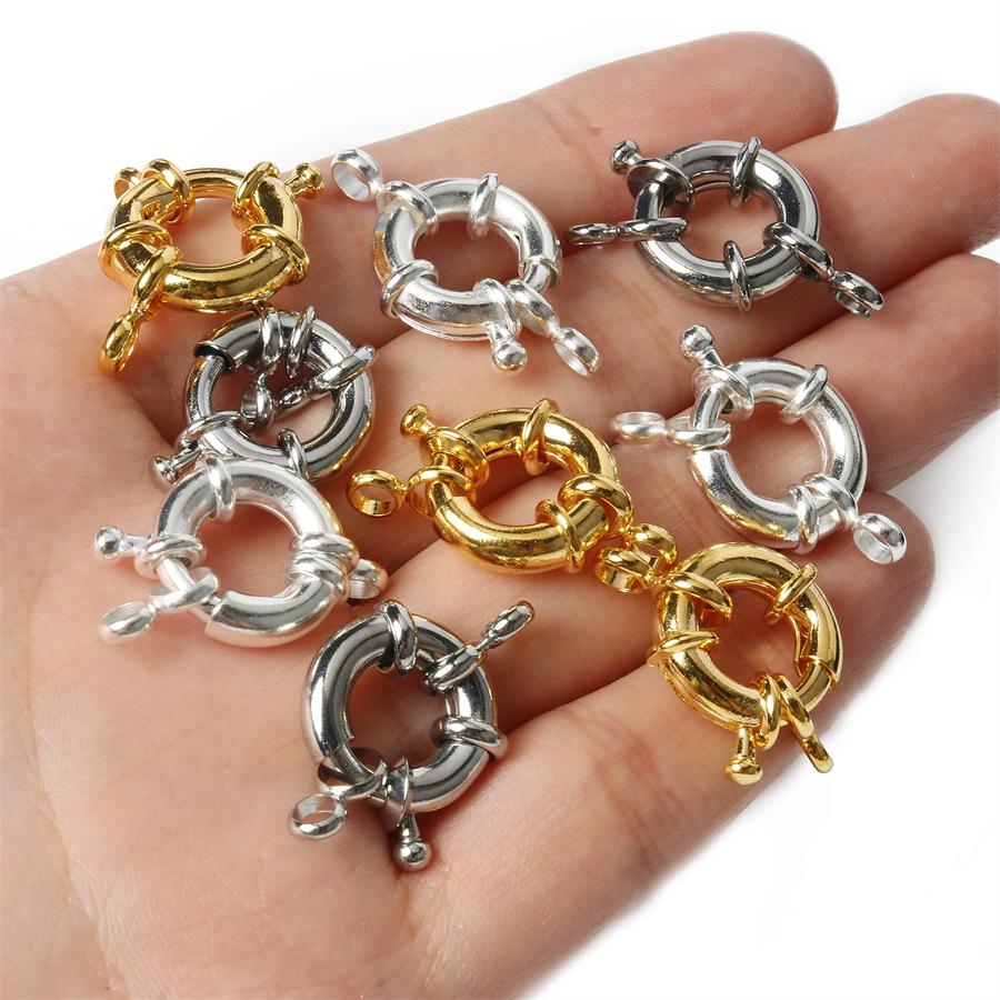 3Pcs/Lot Golden Silvery 11/13/15mm Metal Clavicle Necklace Clasp Spring Clasp For DIY Fashion Jewelry Making Finding Accessories