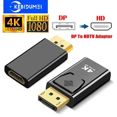 4K 1080P DP zu HDMI Adapter DisplayPort zu HDMI-Kompatibel Konverter DP Stecker auf Buchse HD TV Video Audio Anschluss für PC TV Laptop