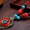 Bohemia Ethnic Necklace Pendant Vintage Strand Statement for Women Jewelry Accessories
