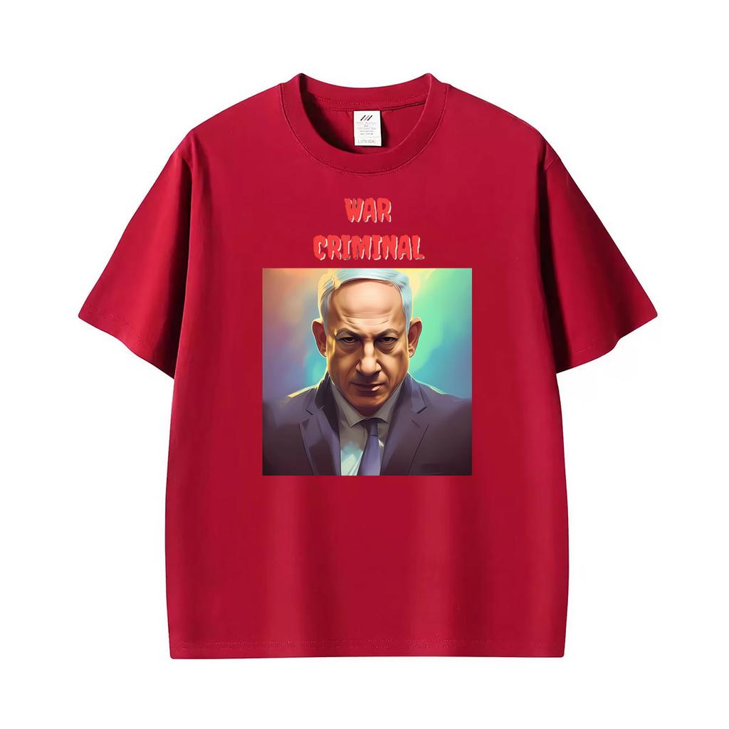 Benjamin Netanyahu Magliette Stampate Divertenti Unisex Moda Unisex Maglietta di Alta Qualità Cotone Oversize Larga Girocollo Magliette Streetwear