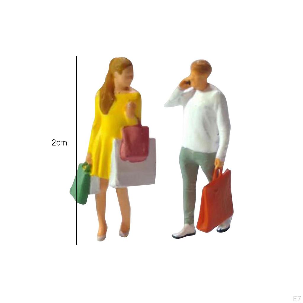 1/87 Diorama Figure Miniature Model Realistic Handpainted Shopping Figurines Dollhouse Decor for