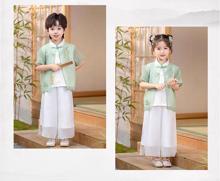 Traditional Chinese Hanfu for Kids: Tang Dynasty-Inspired Outfits for Boys and Girls, Perfect for Performances and Sibling Matching.