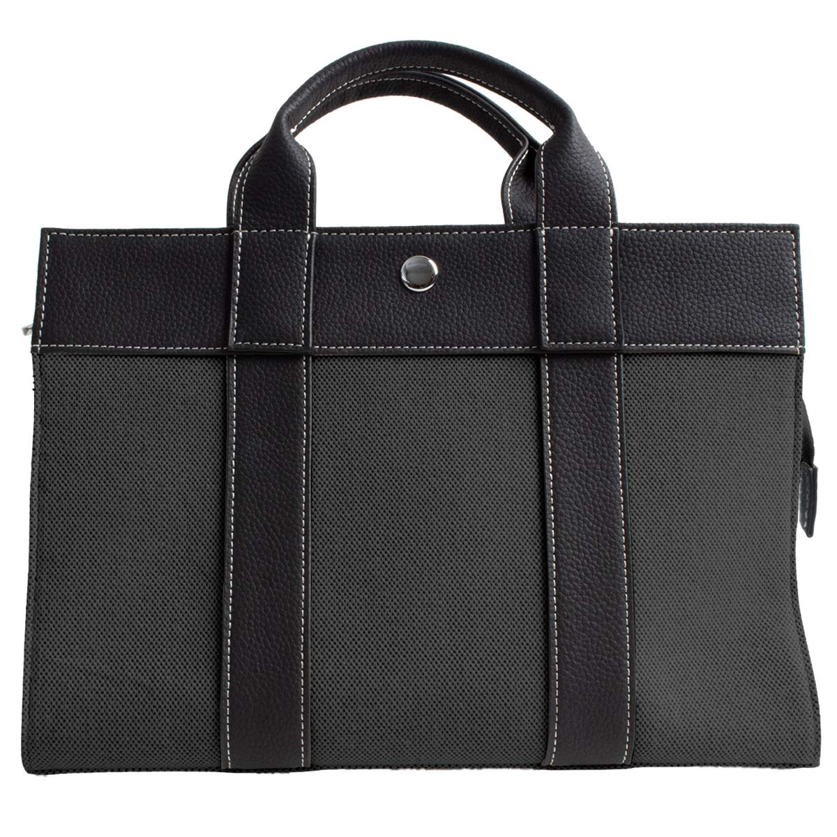 

Маленька міні-сумка-тоут з полотна, шкіряна, на блискавці, легка, звичайна, чорного кольору [МАЛЬТА] Чоловіча/жіноча