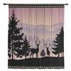 Hölzerne Waldsilhouette Hirsch Tier Sonnenuntergang Transparente Vorhänge für Wohnzimmerdekor Fenstervorhänge Küche Tüll Voile Vorhänge