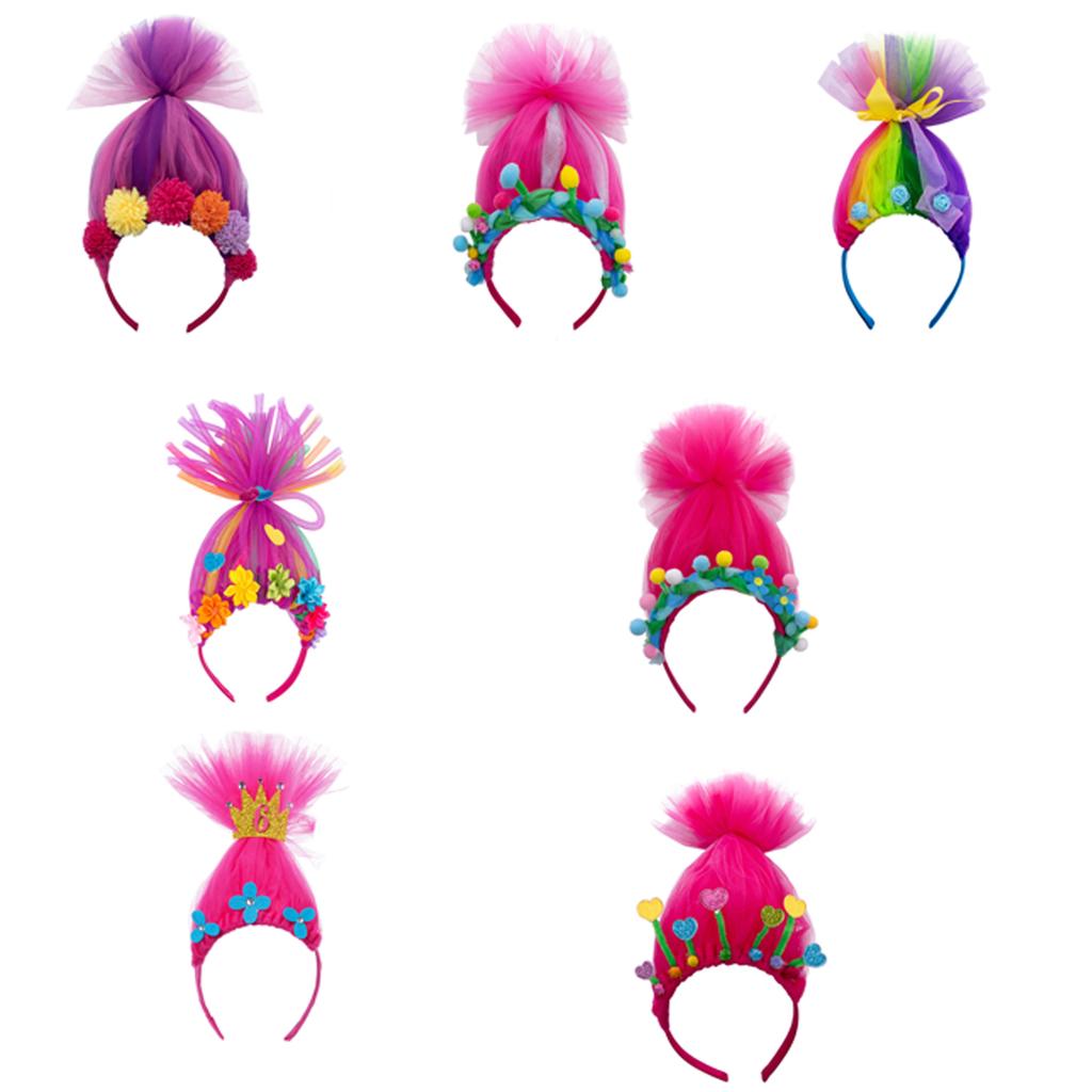 Trolls Poppy Headbands Cosplay Doll Headwear Hairbands Headwear Makeup Washing Face Hairbands Birthday Party