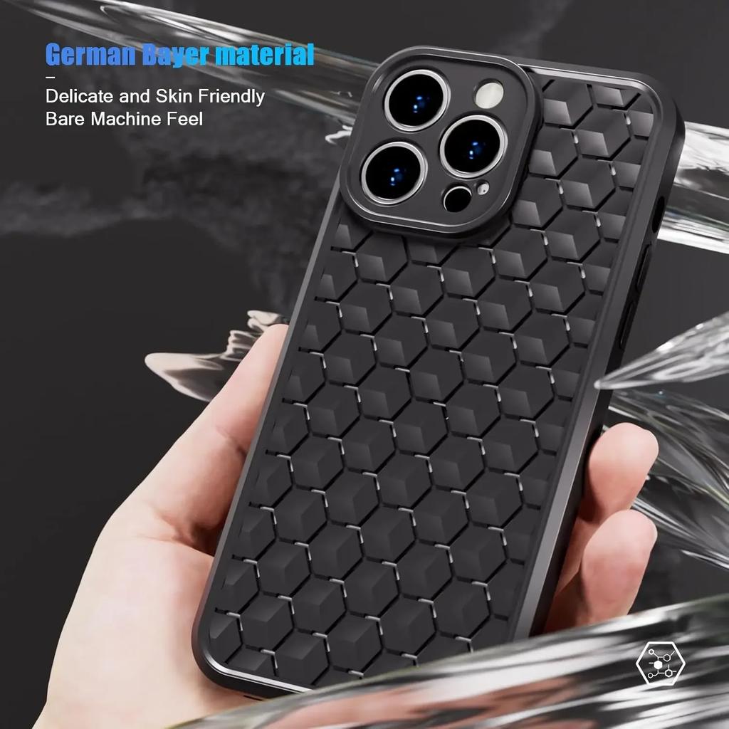 Breathable Heat Dissipation Phone Case For iPhone 16 15 14 Plus 13 12 11 Pro Max Anti-Fingerprint Soft Tpu Silicone Cover Funda