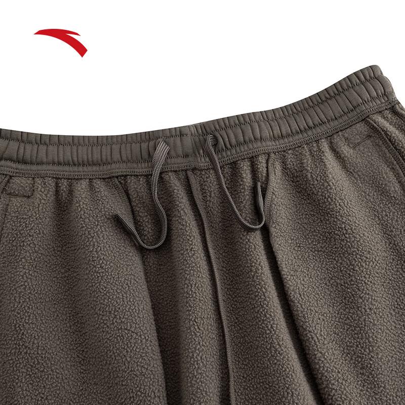 ANTA Men's Fleece-Lined Winter Knit Sports Pants