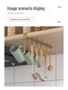 Double Row No-Drill Seamless Cabinet Door Hanging Storage Rack with Hooks