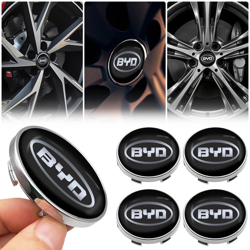 4 st 56/60 mm Bilfälg Navkapslar Klistermärke Emblem För BYD F3 S6 F0 Tang I3 S7 G3 E5 E2 E1 E3 E9 D1 S8 E6 L3 Song Qing