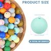 200 Pcs Silicone Beads Round Silicone Beads Bulk 20 Colors Silicone Loose Beads Soft Silicone Bead Set 15mm Round Beads Set Cute