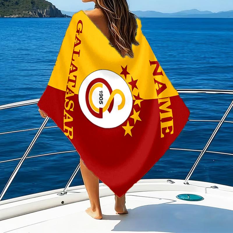 1pc Football6 Beach Towel with Custom Name, Beach/Swimming/Bath/Picnic/Camping Towel, Suitable for Seaside Beaches