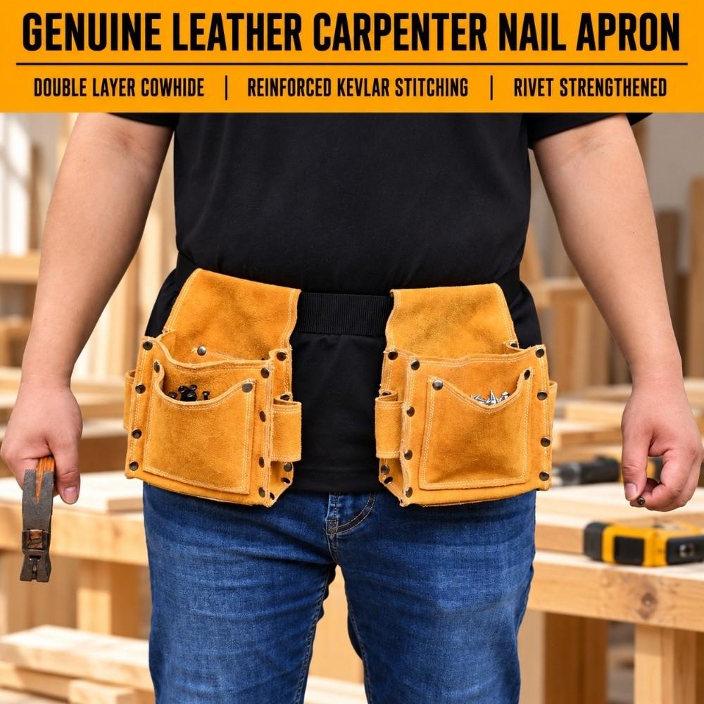 Wearable Tool Waist Bag Multifunctional Tool Storage Toolkit Durable Leather Tool Pouch For Hammer