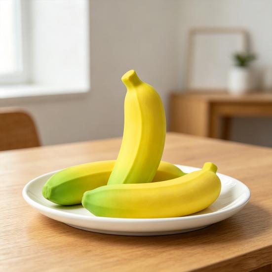 2Pcs Stress Relief Simulation Banana Toy Anti-Anxiety Color Changing Banana Squeeze Toy Slow Rising Fruit Fidget Sensory Toy Office Worker Gift