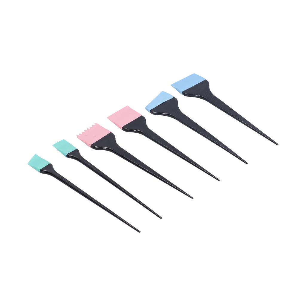 6pcs Silicone Hair Dye Brush Home Barber Shop Hair Treatments Coloring Brush Set