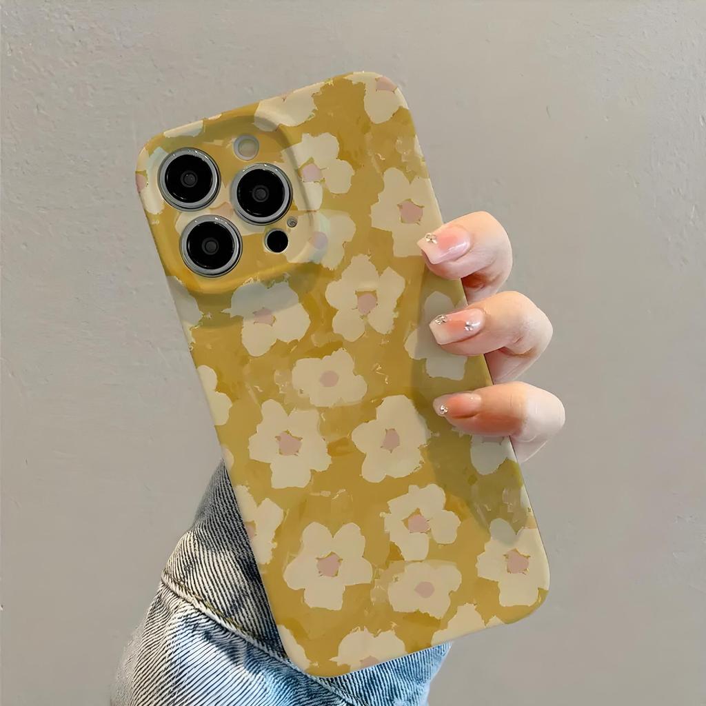 Oil painting ins wind Japan and Korea flower illustration iphone17promax mobile phone case apple 16pro ultra-thin film case