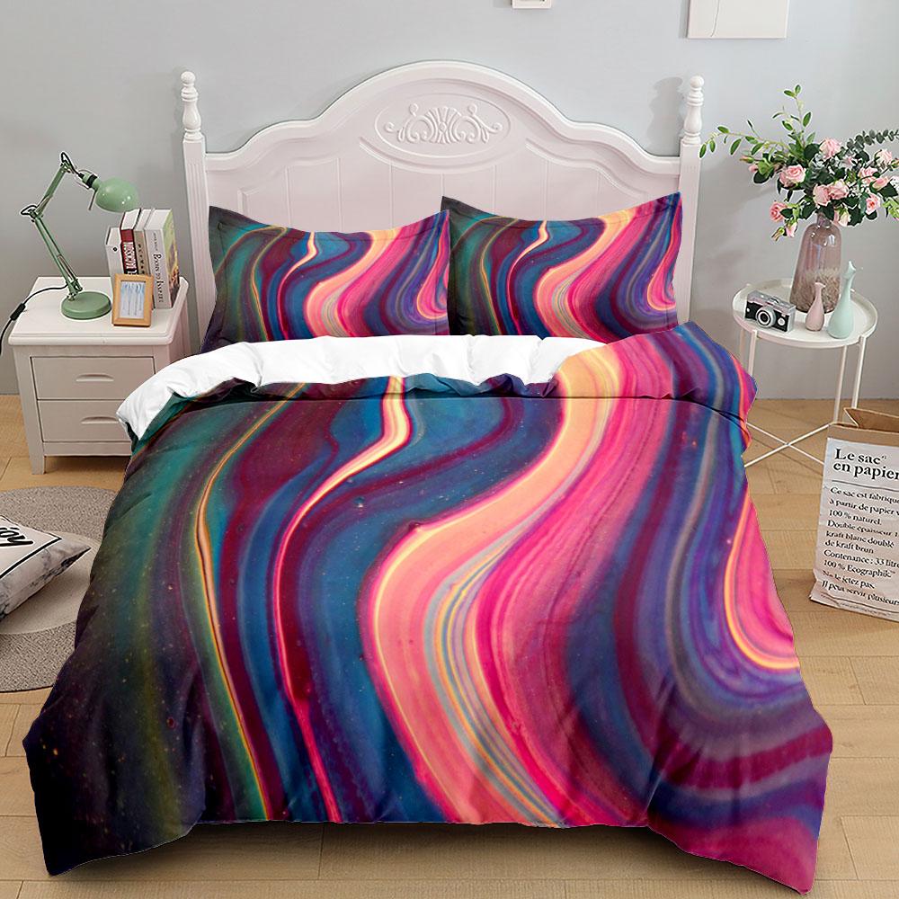 

Turquoise Heart Wave Abstract Duvet Cover Set King Queen Double Full Twin Single Size Bed Linen Set EU single(135x200cm)