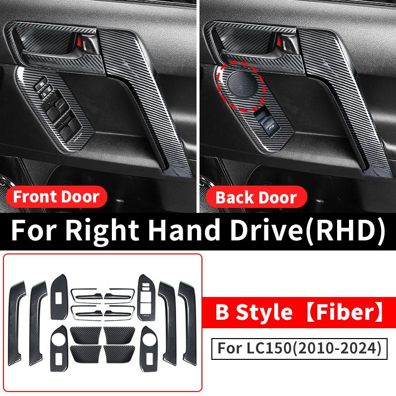 For Right Rudder Toyota Land Cruiser Prado 150 2010-2023 Door Handle Decorative Glass Switch Button LC150 Interior Accessories