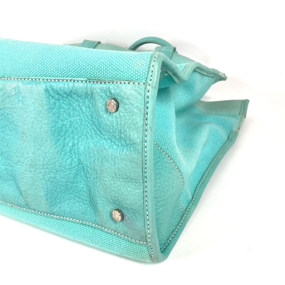 TIFFANY&Co. Hand Bag Jitney 2WAY Bag Shoulder Bag Crossbody Tote Bag Canvas blue