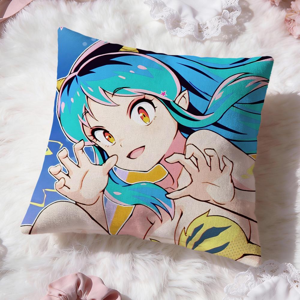 Cuscino Carino Anime U-Urusei Yatsura Copricuscino Comfort Premium Reversibile Copricuscino - Design Due in Uno per Qualsiasi Stanza e Interno Auto