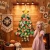 Toddler Felt Christmas Tree with 9.8ft Light String LED Pendant Felt Wall Christmas Tree for Bedroom Nursery Outdoor Indoor