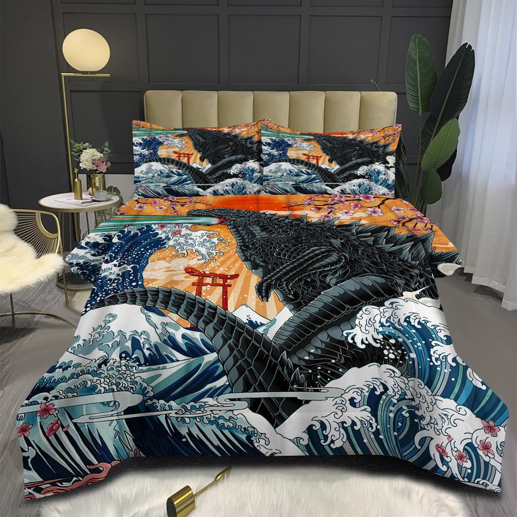 Digital Printing Fat Quilt Japanese Style Quilt Suit Three Piece Set