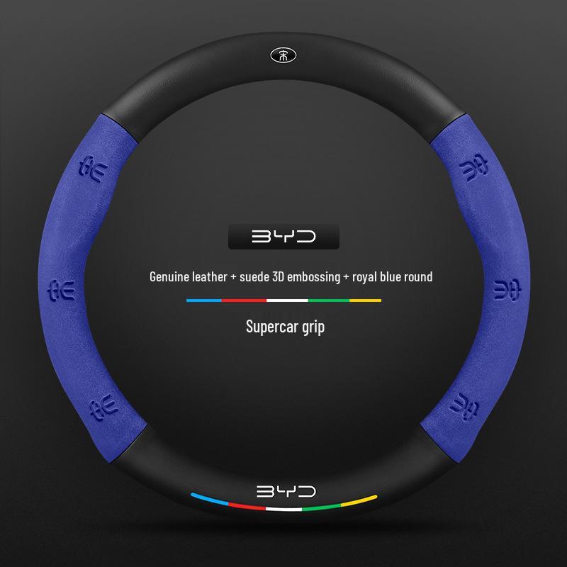 3D-geprägte Lenkradabdeckung für BYD Qin, Han, Tang, Song, Yuan, e2, Destroyer, Dolphin