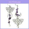 Amethyst Silver Moon Shape Earring With Asymmetric Design For Women Fashion Jewelry