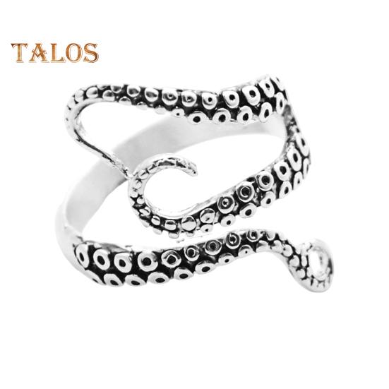 

Открытое кольцо унисекс, преувеличенные щупальца осьминога, регулируемое полированное кольцо в стиле панк, вечерние, клубные, на палец, ювелирные изделия для взрослых серебряный