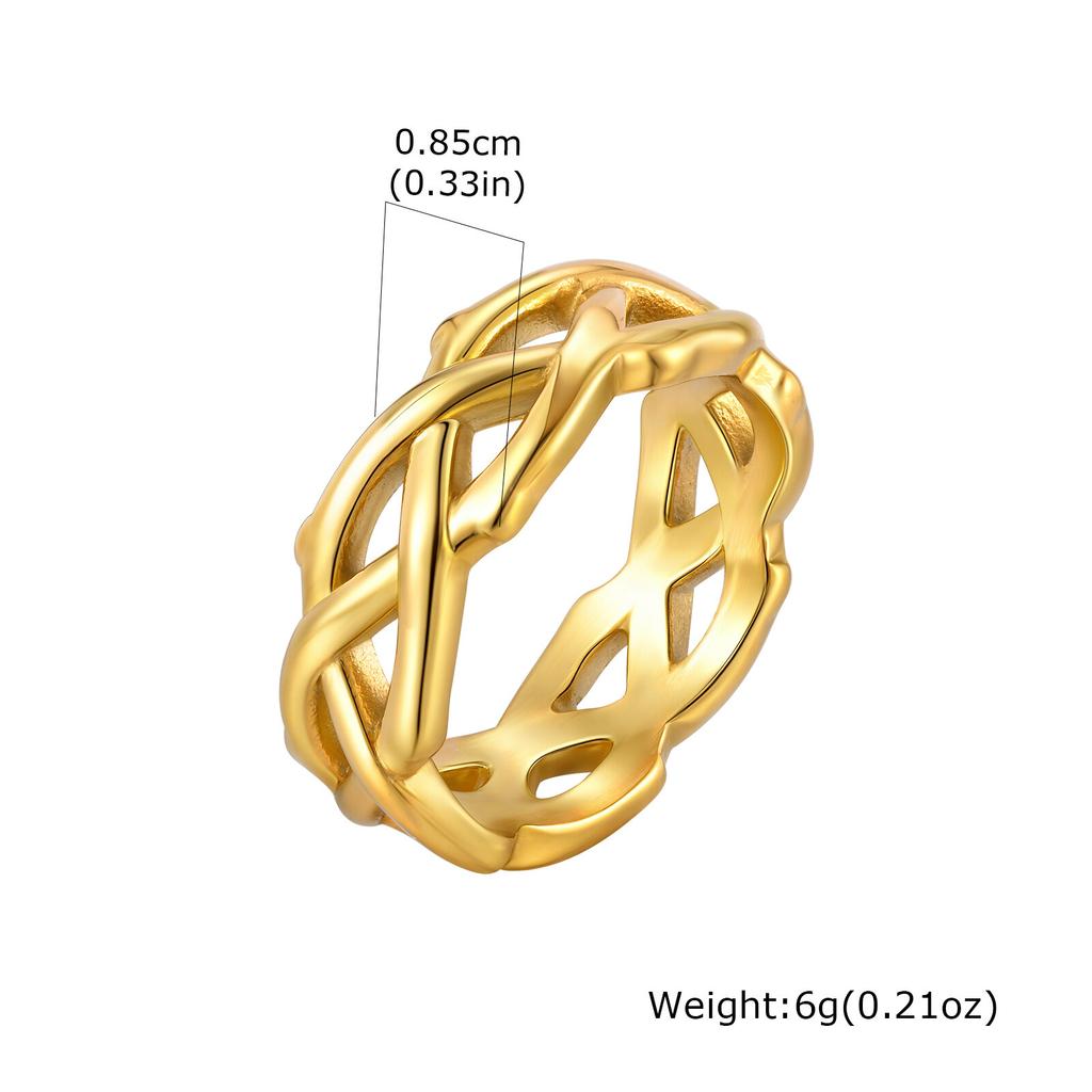 Retro Thorn Crown Ring for Men,Stainless Steel Punk Tree Vine Branch Wedding Band Ring,The US Size 7-12