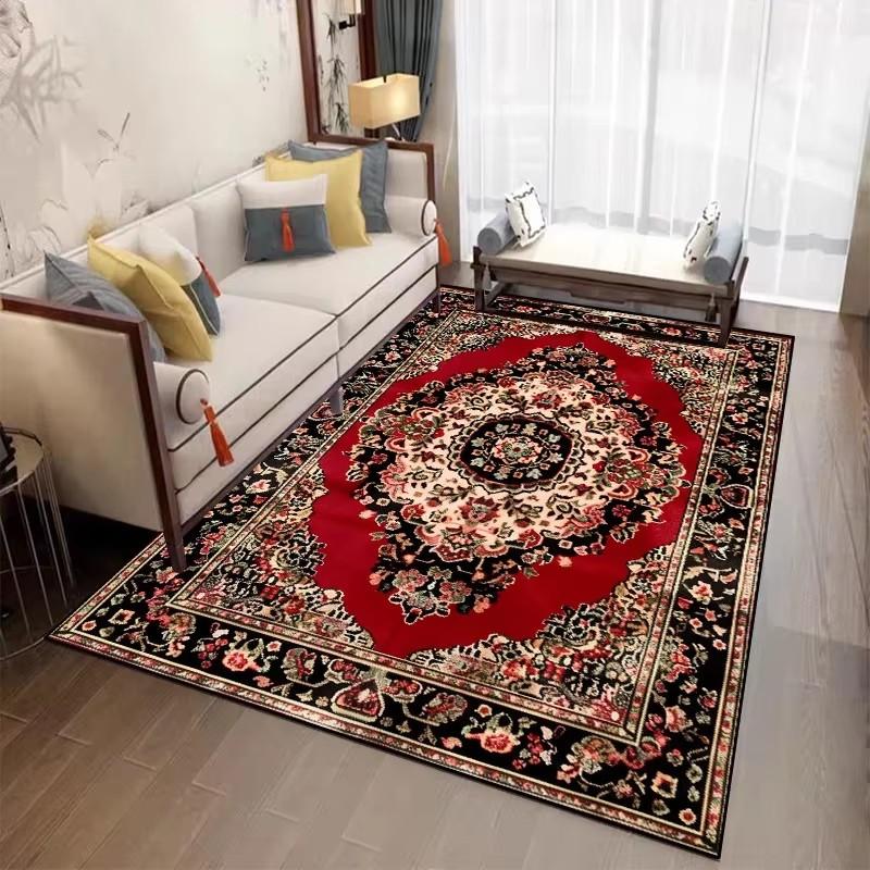Red Persian Large Area Living Room Carpet Lounge Easy Clean Floor Mats Bedroom Non-slip Bedside Rugs Room Decor Classical Carpet