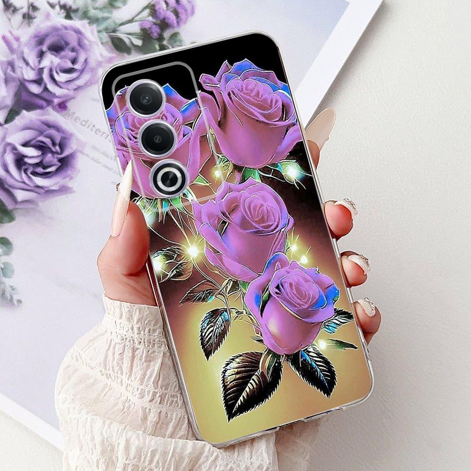 For OPPO A3 Pro A80 CPH2639 Elegant Floral Cat Printed Phone Case For Oppo  A80 A3 Pro 5G Global Soft Silicone TPU Cases