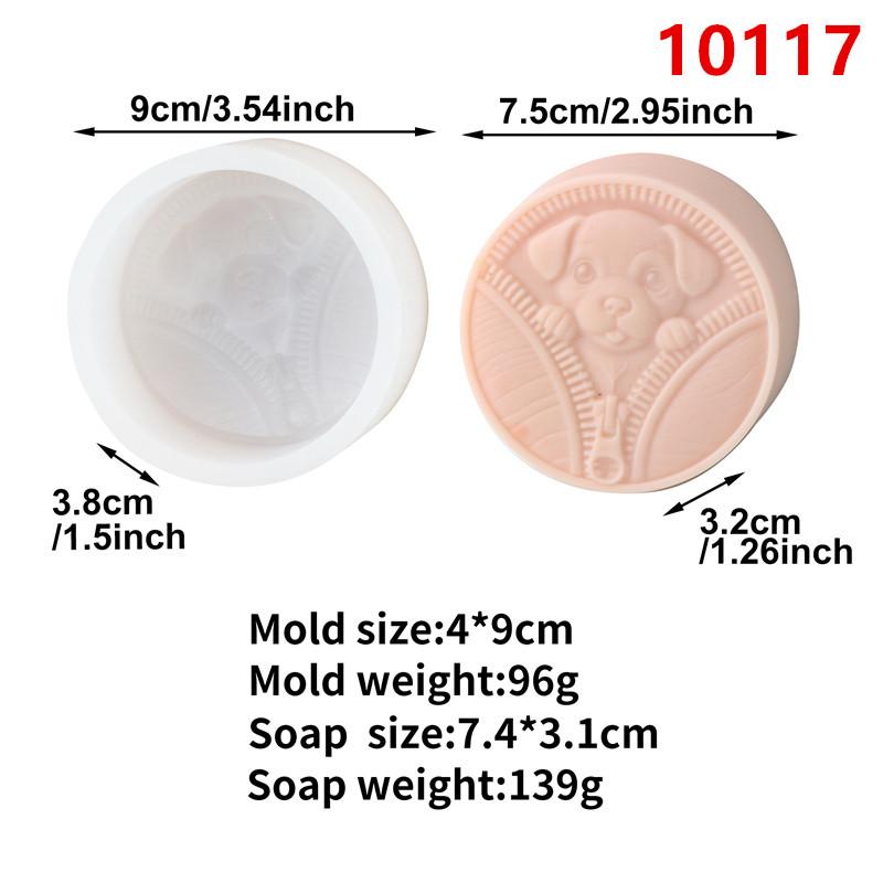 Round Relief Animal Cat Dog Modeling Silicone Soap Mold DIY Hedgehog Panda Candle Fondant Chocolate Baking Mould