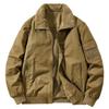 2025 Men's Double-Sided Washed Cotton Flight Jacket with Lambswool for Autumn/Winter