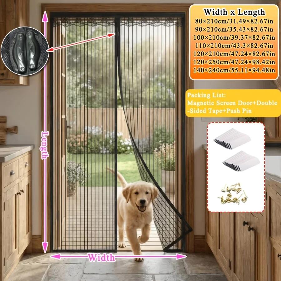 1PZ Zanzariera Estiva a Chiusura Automatica Magnetica Rete Zanzariera per Porta Invisibile Anti Insetti Mosche Tenda Divisoria