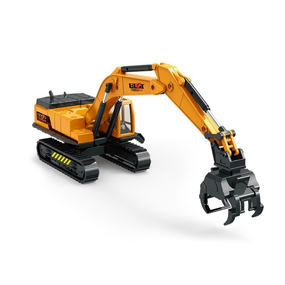 1:55 Simulation Engineering Vehicle Toy Excavator Demolition Machine Grab Stone Machine Grab Wood Crane Model Car Toys