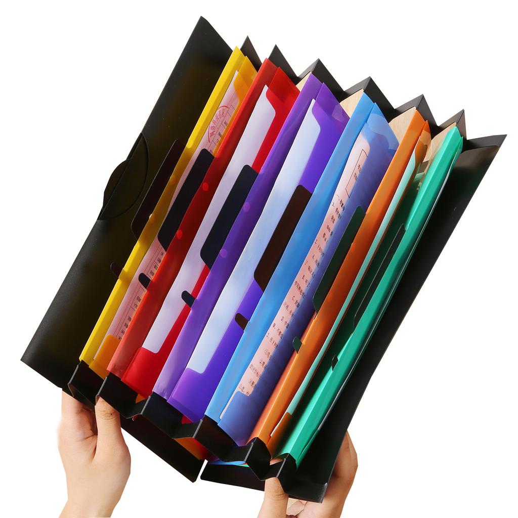 Zhanma Rainbow PP Expanding Hanging Box File Folder Colorful Wall Storage for Office & School Use