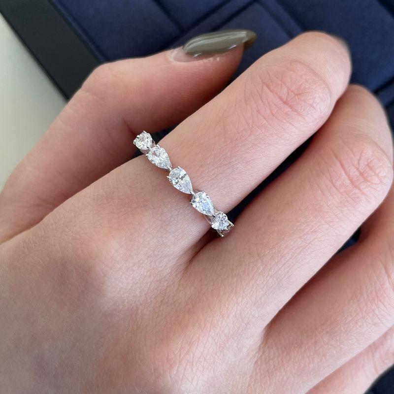 

All-Match Row Ring Small Strip Ring S925 Sterling Silver High Carbon Diamond Ring Exquisite Ring Personalized Daily Wear Row Inlaid Jewelry Style 4 U.S. No. 7-Port No. 14-16-Finger 54