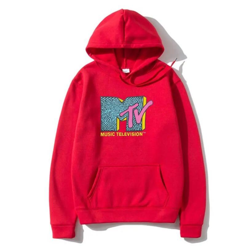 Felpa con cappuccio da uomo per primavera e autunno MTV Music TV Stampa Pullover Felpa con cappuccio streetwear