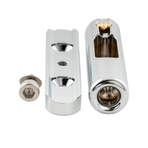 Musiclily Ultra Brass Guitar Single Bridge, Hardtail Bridge with 6 Independent Saddles, 10mm Wide, for Electric Guitars, Chrome