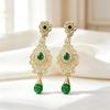 1Pair Arab Earrings Elegant Moroccan Style For Women Gold Plated Multicolor Rhinestones Drop Wedding Jewelry Valentines Gift