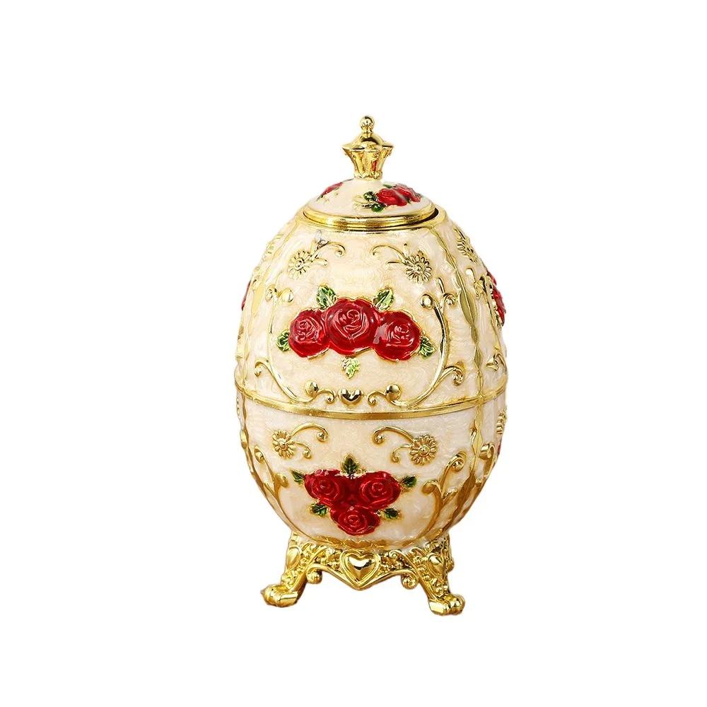 Press Type European Style Toothpick Box Light Luxury Sturdy Floral Toothpick Case Rose Pattern Automatic Toothpick Dispenser