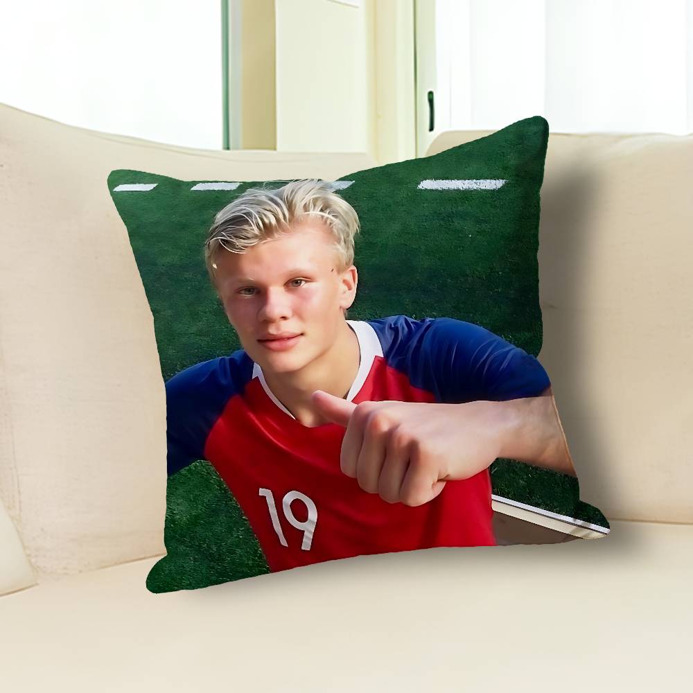 Funny H-Haaland Meme Pillow Case Modern Home Decorative Cozy Plush Pillowcase For Living Room Bedroom Sofa
