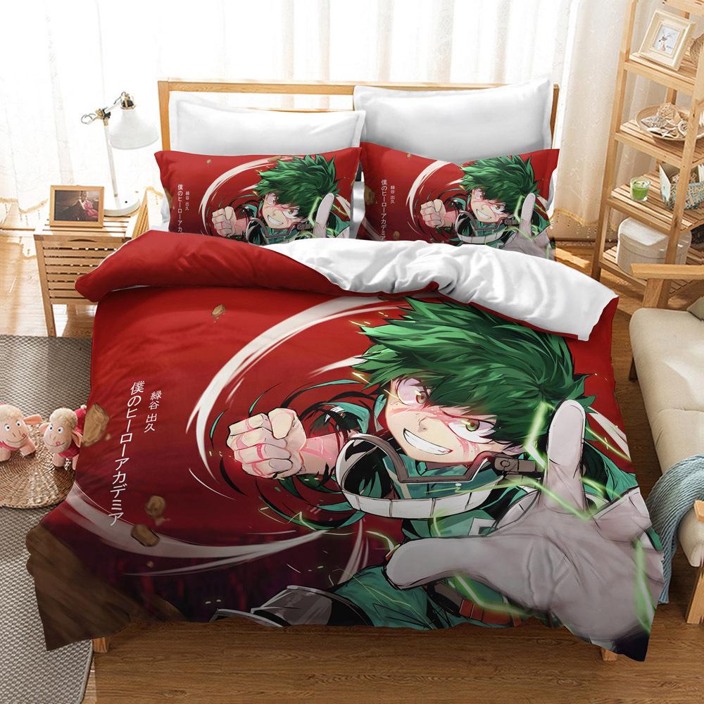 Japan Anime My Hero Academia Printed 3d Bedding Set Duvet Cover Set Bed Linen AU EU US Twin Full Queen King Size Kids Bedclothes