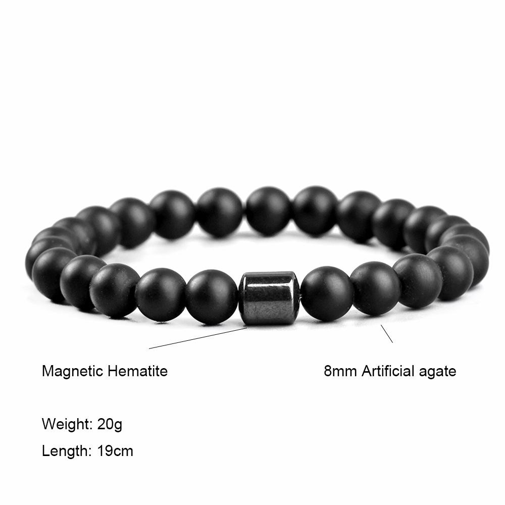 Tiger Eye & Volcanic Stone Men s Magnetic Hematite Beaded Bracelet