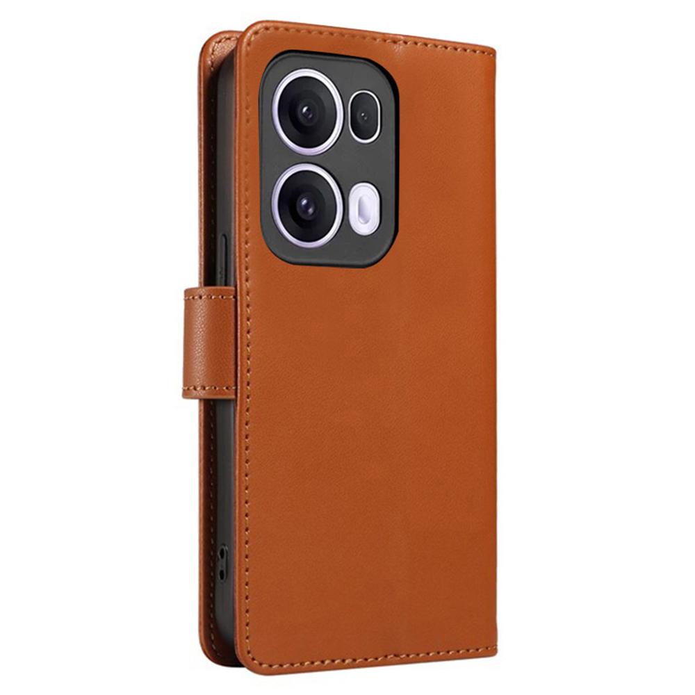 For Oppo Reno13 Pro 5G Case RFID Blocking Leather Wallet Flip Phone Cover with Wrist Strap